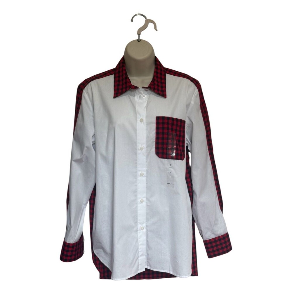NWT Nautica Jeans Lakeside Cabin Colorblock Check Button Up Shirt Sz S